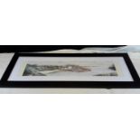 Chris Taylor print titled ' Crail' 18x78cm, in fitted frame