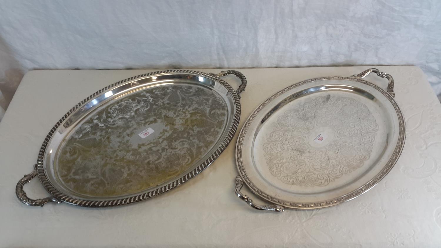 2 large EP serving trays