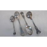 2 Sheffield silver spoons by Walker & Hall, Edinburgh silver spoon & 1 Georgian spoon