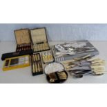 A collection of EP boxed & loose cutlery