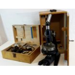 Reichert Austria microscope & box of odds