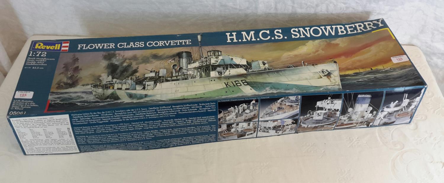 The revell flower class corvette HMCS Snowberry model, 1.72 scale