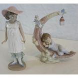 Nao girl with pink hat & Lladro 'I love you to the moon' figure 6479