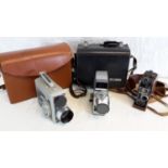 3 Various vintage cine cameras to include names such as Eumig, Bell & Howe & Afga