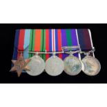 A collection of 5 WW2 medals to include malaya and long service RAF to 578110 Cpl T.W Valentine