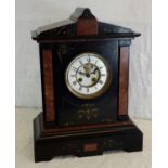 A Large Victorian slate mantle clock