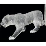 Lalique France Rajah large jaguar figure, 13.5 x 35cm