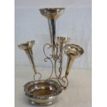 4 Branch EP Epergne together with EP & wood wine coaster (Epergne 36cm in height)