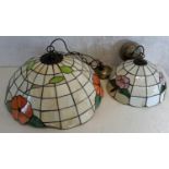 Large Tiffany style ceiling light together with a medium sized ceiling light. Both working, 53cm