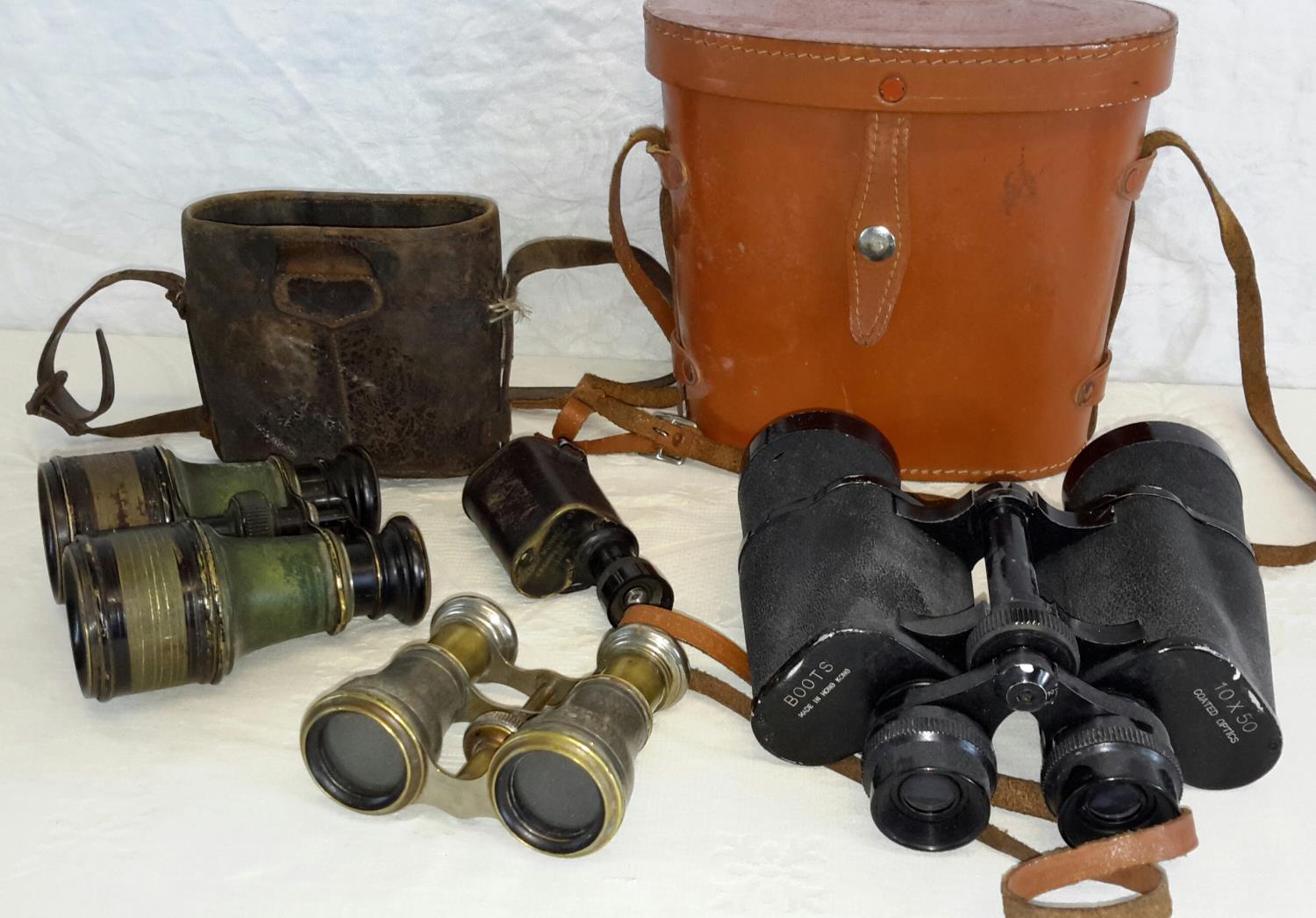 3 pairs of binoculars & Trieder monocle 9X CP Goerz Berlin 138559