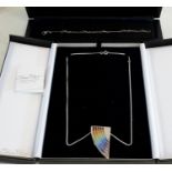 A Sheila Fleet rainbow collection silver & enamel chain with pendant and matching bracelet also in