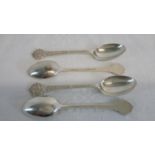 4 Sheffield silver Celtic design spoons by Cooper Brothers & Sons, dated 1960