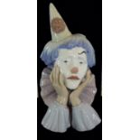 Large Lladro clown jester bust 5129, 31.5cm in height