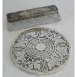 Birmingham silver overlay on glass coaster by Mappin & Webb, dated 1930. Together with Birmingham