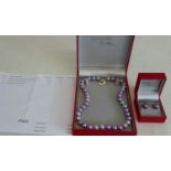 Braybrook Britton large freshwater pearl pastel shaded necklace and matching earrings with silver