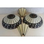 2 Large Tiffany style lamp shades & 2 wall lights, 39cm in Diameter