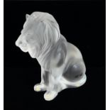 Lalique Bamara Lion sculpture, signed. 8 inches tall