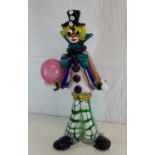 A large Murano glass clown figure, 65cm in height