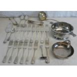 A collection of EP cutlery, large ladle & quaich etc