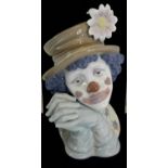 Large Lladro Melancholy clown bust head 5542, 28.5cm in height