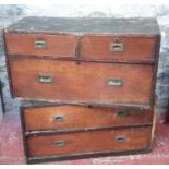 A pair of antique military chests