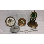 4 various clock face parts to include Medaille D'argent 4785