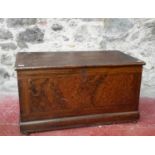 Victorian blanket box with original effect work to the exterior, 100x53x54cm