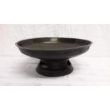 Large bronze Japanese incense burning bowl