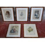 A Collection of 5 antique framed advertisements fitted in ornate frames