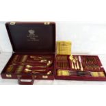 Solingen made in Germany, 24ct gold plated cutlery set in a fitted carry case