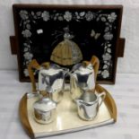 1940's/50's lady serving tray together with, Picquot tea service with tray