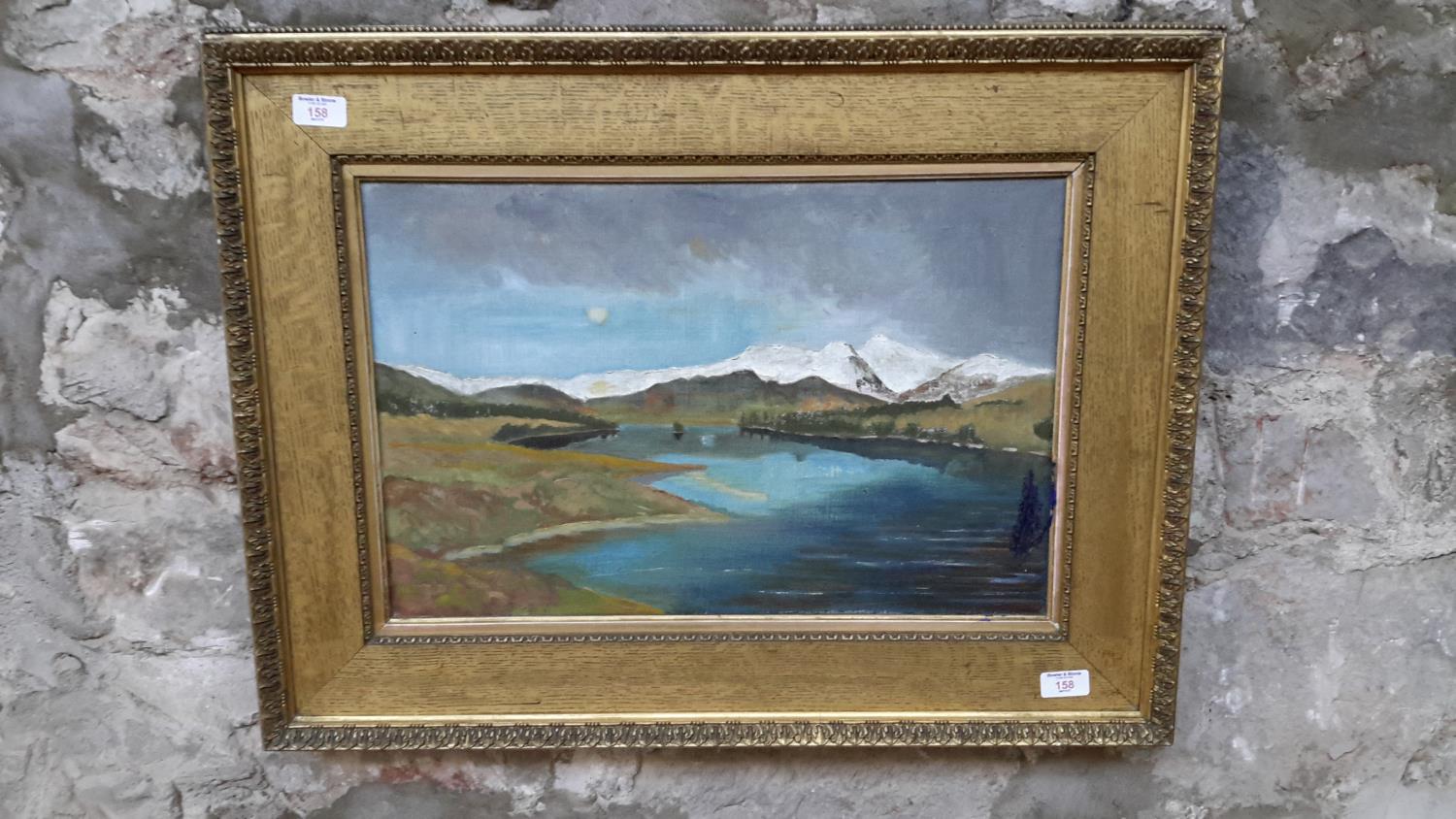 W.B.Robertson Oil painting on canvas Titled 'Loch Tulla in January', dated 1953, Fitted in a gilt