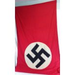 A large German Nazi Swastika flag, double sided, pre 1945, approx 125x280cm