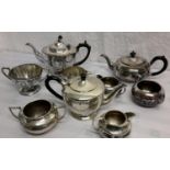 3 lots of 3 piece EP tea services