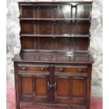 Ercol dark wood dresser, 166x123x47cm