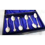 A set of 6 Sheffield silver Celtic design spoons by Cooper Brothers & Sons, dated 1960