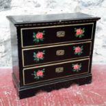 A small Victorian hand painted chest of drawers, 58x67x28cm