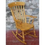 Solid pine 20th century rocking chair