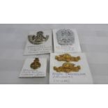 Cameronians Scottish Rifle badge, US Army chaplain corps badge, Queens own royal badge & Royal