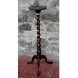 A Victorian barley twist pedestal stand on 3 supporting legs, 114cm in height