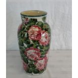 A large Wemyss pottery vase with hand painted rose design by Karel Nekola dated around 1910.