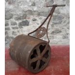 A vintage garden roller