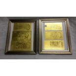 6 Framed 24kt gold foil bank notes