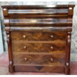 Victorian Scottish 5 drawer OG chest with key, 133x123x55cm