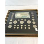 Framed National commercial bank of Scotland ltd 5pound note dated 1969 together with various