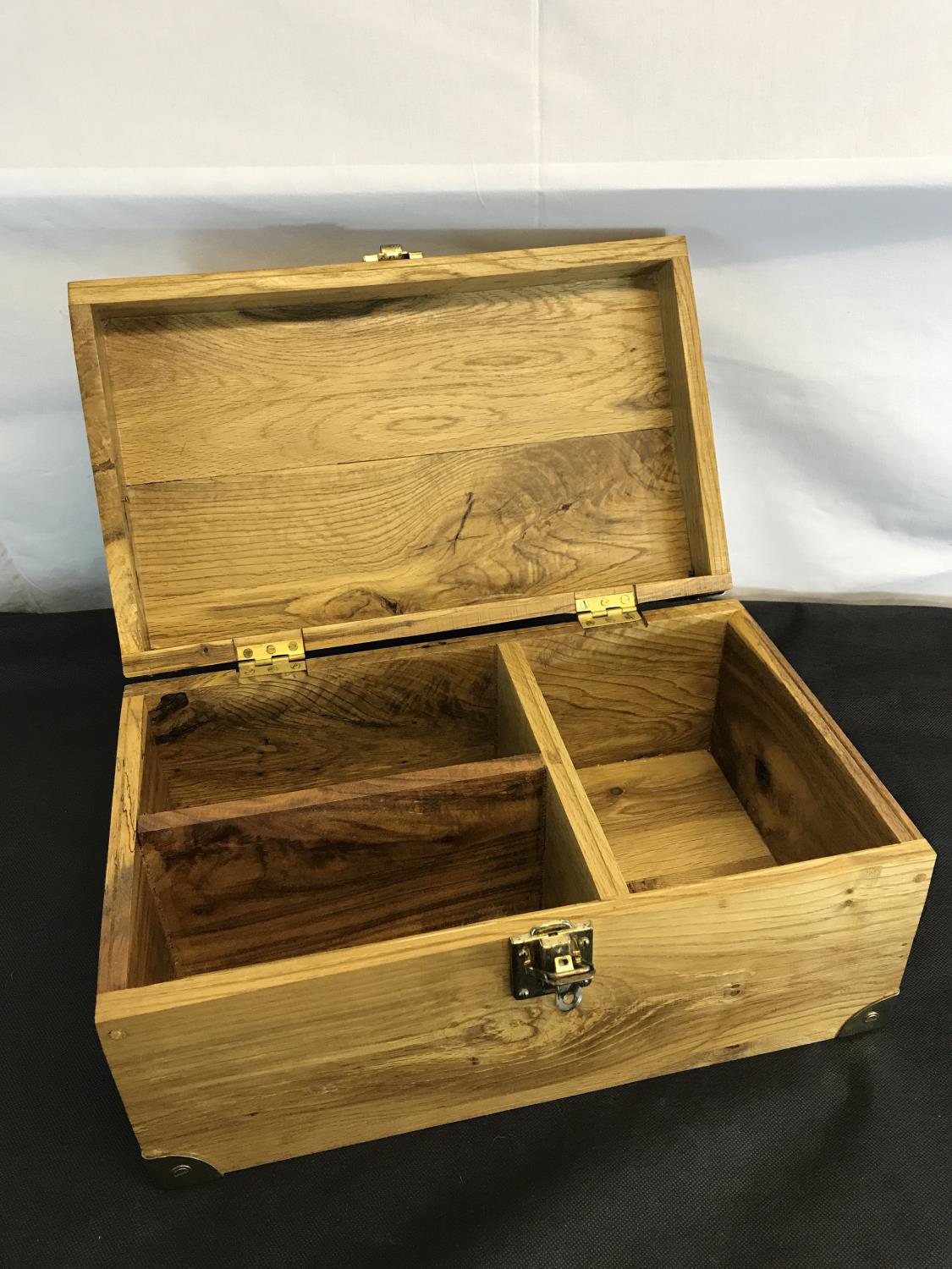 A modern solid wood storage box