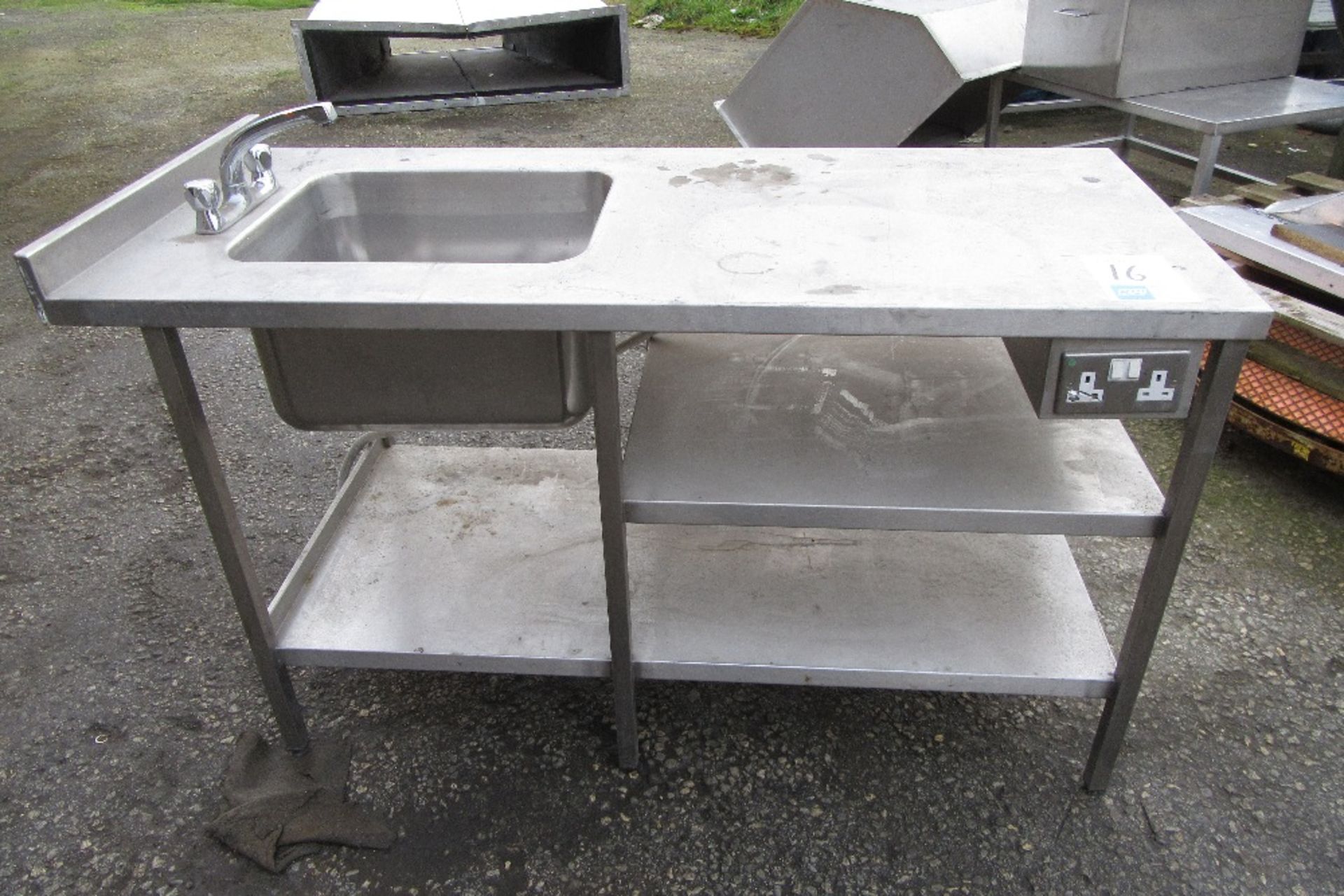 Stainless Steel Single Bowl Sink Unit, 1500 x 660 x 860hmm