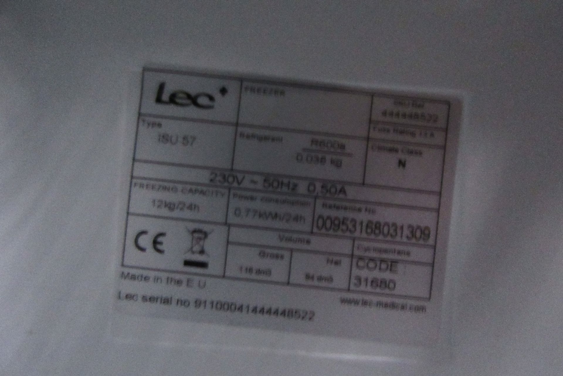 LEC ISU57 Refrigerator, 240V - Image 3 of 3