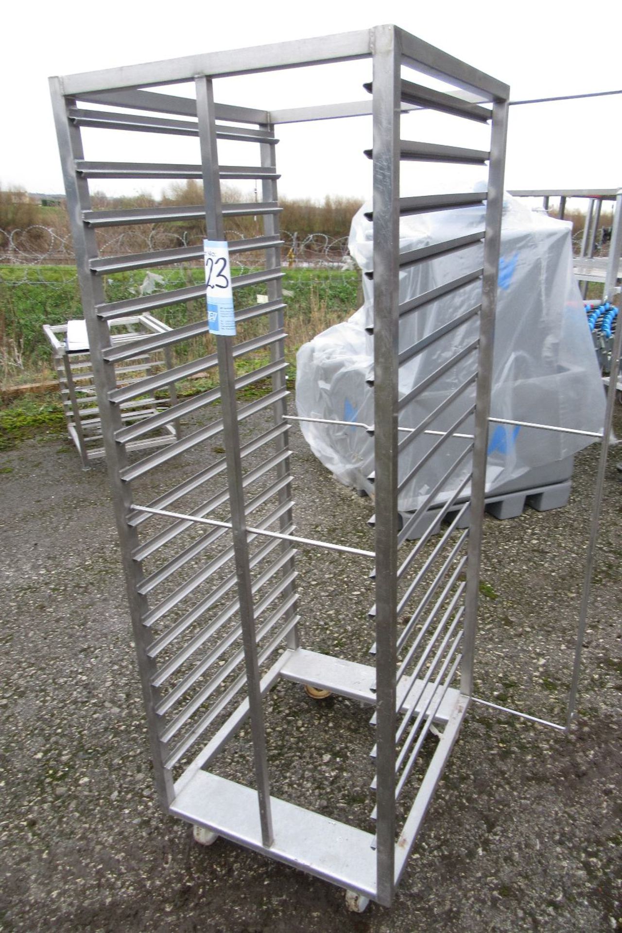 5 Mobile Stainless Steel 18 Tier Tray Racks