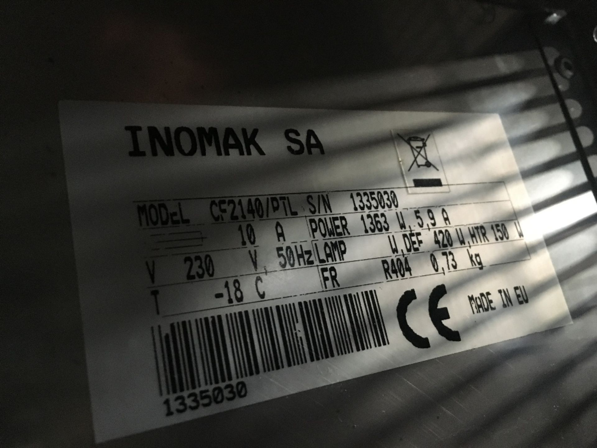 Inomak CF2140/PTL Stainless Steel Double Door Freezer, Temp -18°C - Image 4 of 4